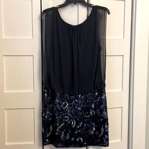 Aiden Mattox Navy Blue Sequin Cocktail Dress- size 10